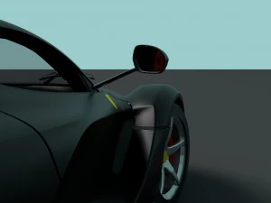 ferrari laferrari black with complete interior 3D Model