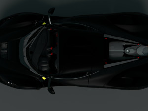 ferrari laferrari black with complete interior 3D मॉडल