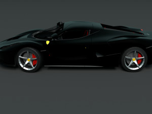ferrari laferrari black with complete interior 3D मॉडल