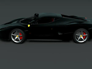 ferrari laferrari black with complete interior 3D Model