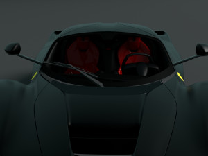 ferrari laferrari black with complete interior 3D मॉडल