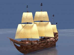 пиратский корабль 3D Модель