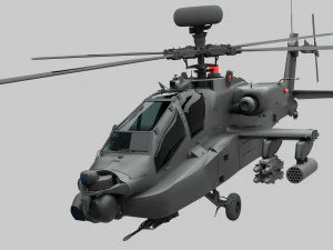 ah-64d apache Modèle 3D