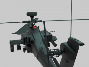ah-64d apache Modello 3D