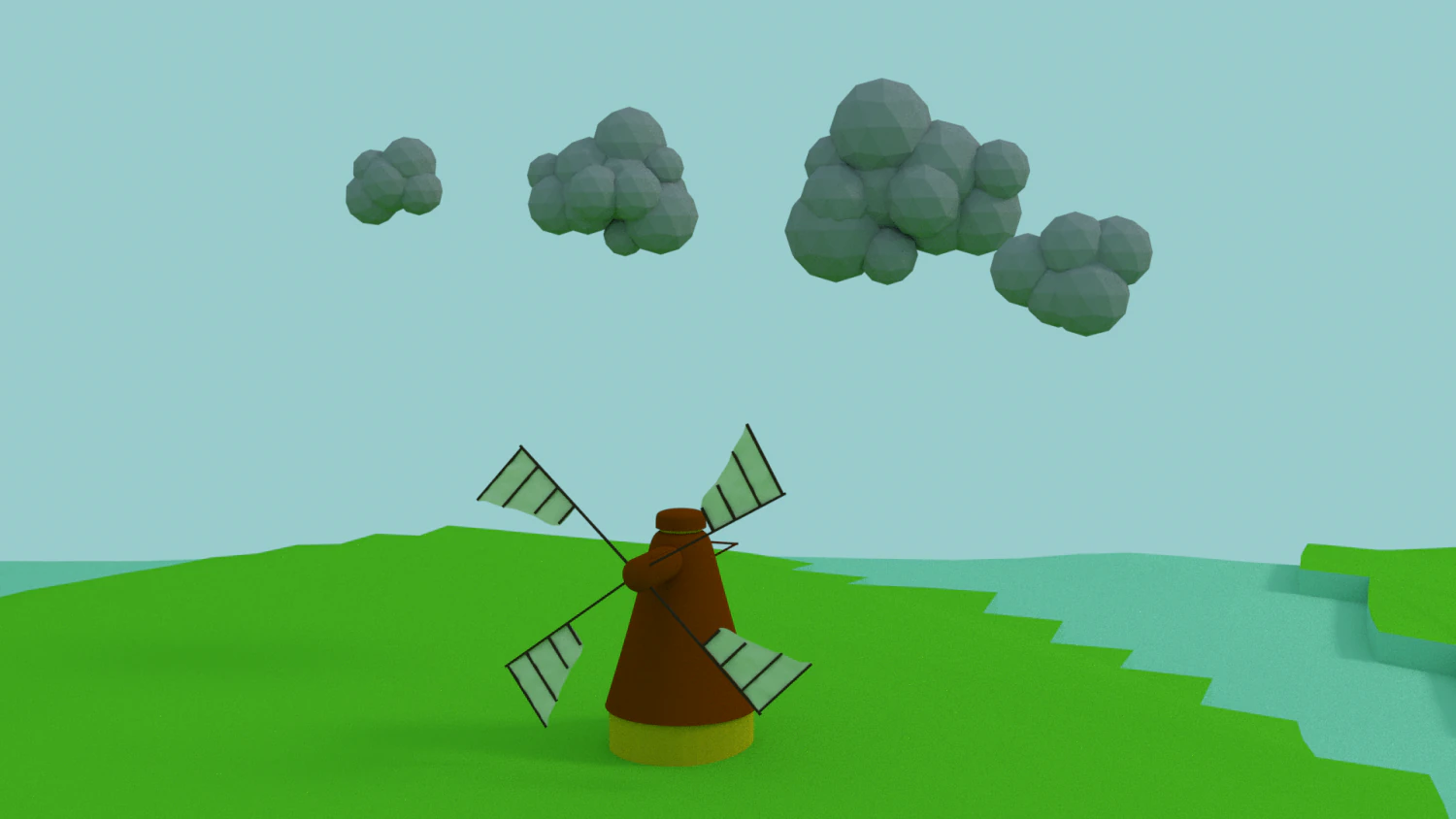 wind mill 3D Model .c4d .max .obj .3ds .fbx .stl .blend