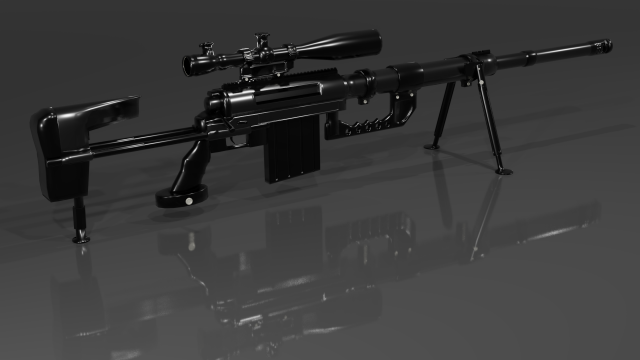 cheytac m200 intervention sniper rifle Model 3D .c4d .max .obj .3ds .fbx .stl .blend 