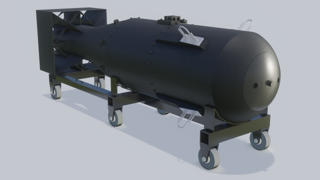 nuclear bomb little boy 3D Model .c4d .max .obj .3ds .fbx .stl .blend 