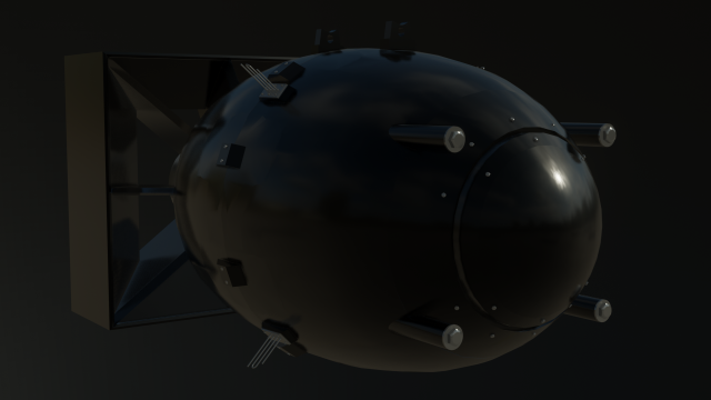 nuclear bomb fat man Modelo 3D .c4d .max .obj .3ds .fbx .stl .blend 