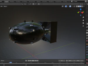 nuclear bomb fat man 3D Model
