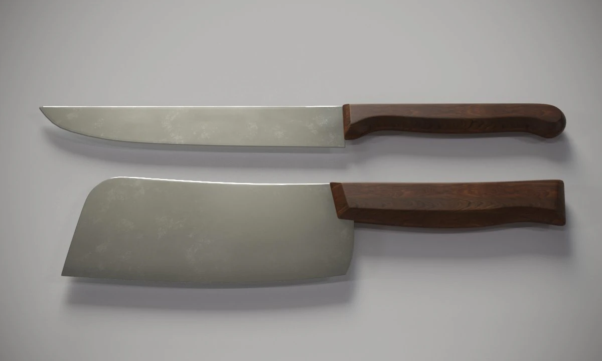 kitchen knifes 3D Model .c4d .max .obj .3ds .fbx .stl .blend 