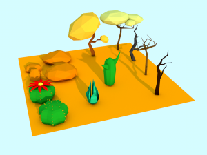 low-poly desert pack 3D 모델