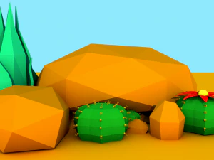 paquete de desierto de baja poli Modelo 3D