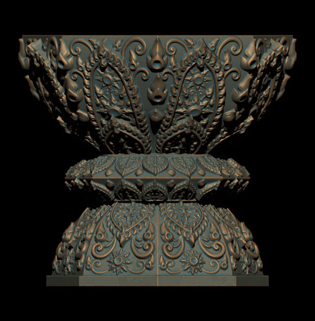 the cup thai pattern 2 - 3d print model 3D प्रिंट मॉडल .c4d .max .obj .3ds .fbx .stl .blend 