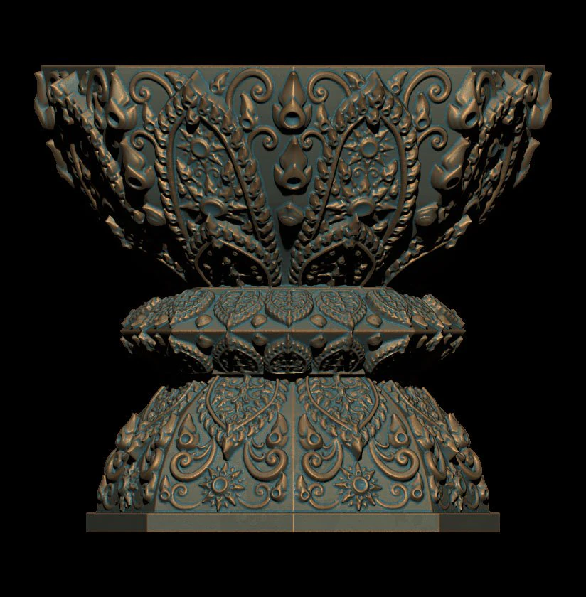 the cup thai pattern 2 - 3d print model 3D Print Model .c4d .max .obj .3ds .fbx .stl .blend