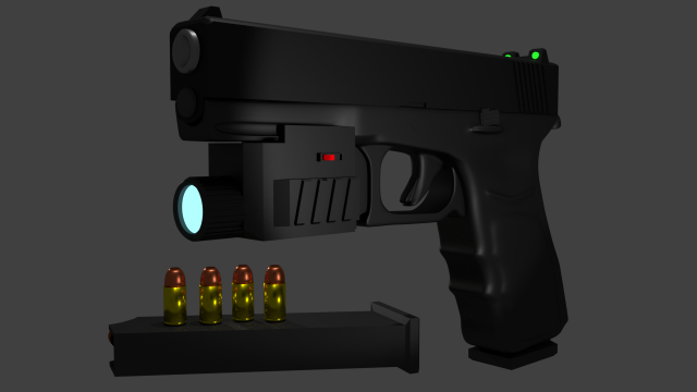 glock 18 3D Model .c4d .max .obj .3ds .fbx .stl .blend 