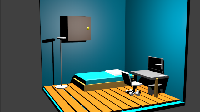 low poly bedroom Modelo 3D .c4d .max .obj .3ds .fbx .stl .blend 