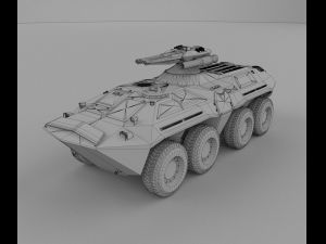 armoured personnel carrier apc btr 80 scifi Model 3D