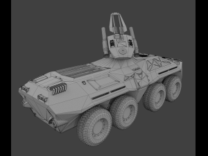 armoured personnel carrier apc btr 80 scifi Model 3D