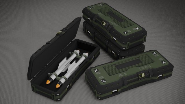 ammo box scifi Model 3D .c4d .max .obj .3ds .fbx .stl .blend 