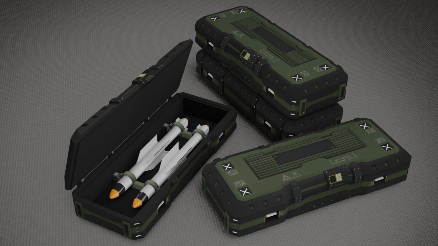 ammo box scifi 3D Model .c4d .max .obj .3ds .fbx .stl .blend