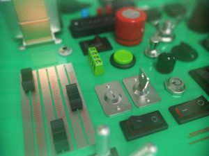 electrical and electronic components - kitbash set 62 pieces 3D मॉडल