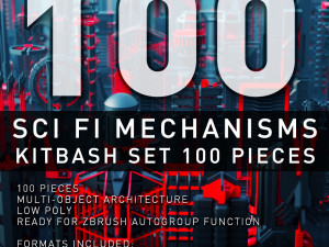 sci fi mechanisms kitbash set - 100 pieces 3D Model