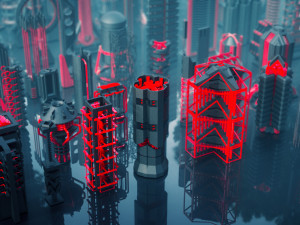 sci fi mechanisms kitbash set - 100 pieces Model 3D