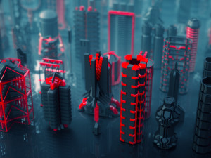 sci fi mechanisms kitbash set - 100 pieces Model 3D