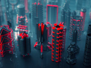 conjunto kitbash de mecanismos de fic&ccedil;&atilde;o cient&iacute;fica - 100 pe&ccedil;as Modelo 3D