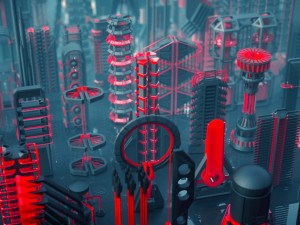 sci fi mechanisms kitbash set - 100 pieces Model 3D