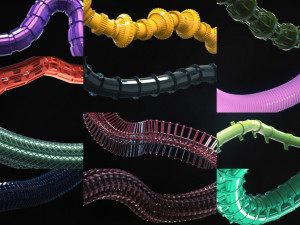 sci-fi tubes hoses and cables 100 pieces 3D 모델