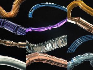 sci-fi tubes hoses and cables 100 pieces 3D 모델