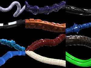 sci-fi tubes hoses and cables 100 pieces 3D 모델
