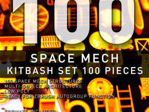 space mech - kit bash set 3D Model