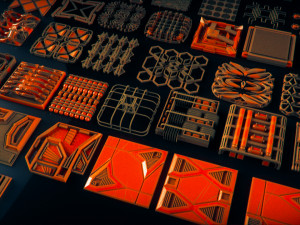 walls - floors - fillers - tubes kitbash set - 100 pieces 3D Model