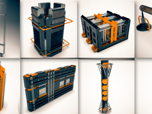 mega alien structures - 100 models kitbash set Model 3D