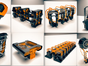 mega alien structures - 100 models kitbash set Model 3D
