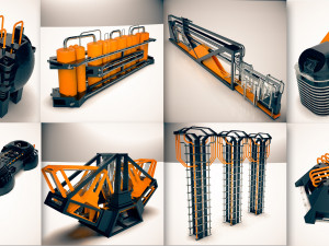 mega alien structures - 100 models kitbash set Model 3D
