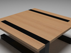table wood metal Modello 3D