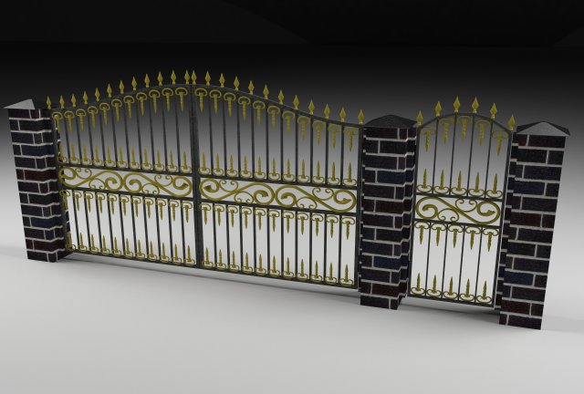 wrought iron gates 3D Модель .c4d .max .obj .3ds .fbx .stl .blend 