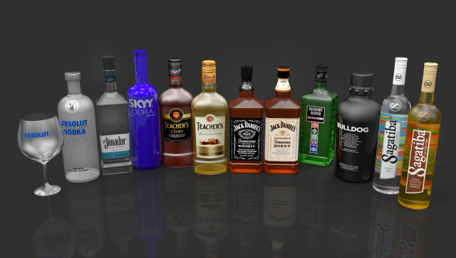drinks 3D Модель .c4d .max .obj .3ds .fbx .stl .blend 