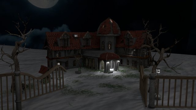 haunted house 3D मॉडल .c4d .max .obj .3ds .fbx .stl .blend 