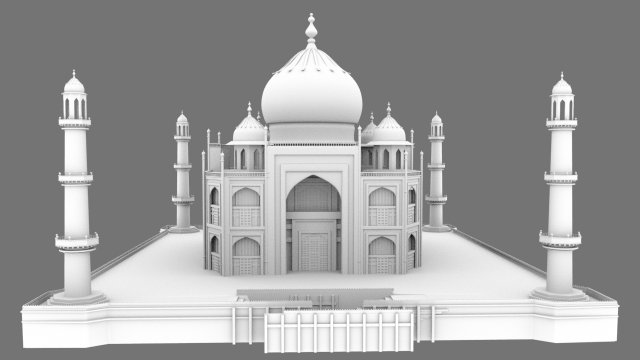 taj mahal 3D 模型 .c4d .max .obj .3ds .fbx .stl .blend 