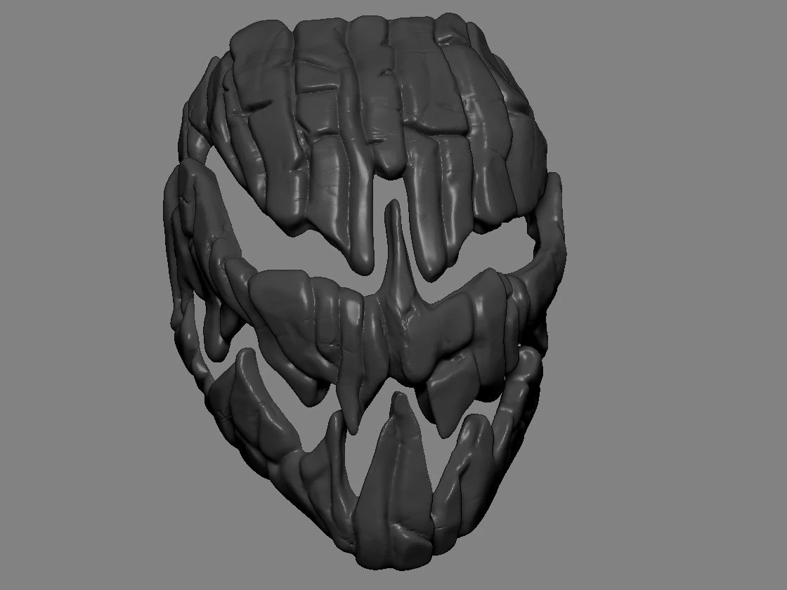 spooky charred mask 3D Print Model .c4d .max .obj .3ds .fbx .stl .blend 