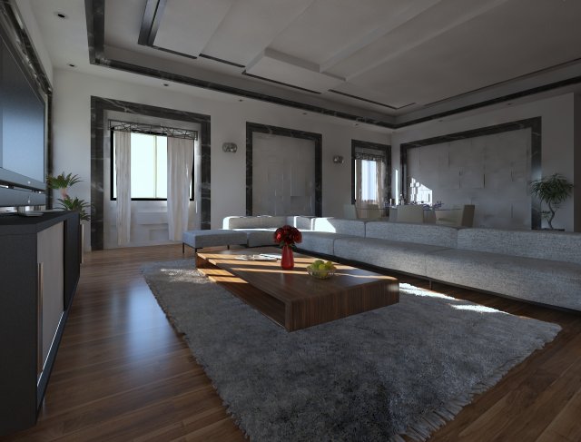 living room 3D Model .c4d .max .obj .3ds .fbx .stl .blend 