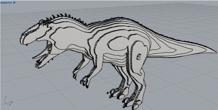 tyrannosaurus rex - serial plane 3D Print Model .c4d .max .obj .3ds .fbx .stl .blend 