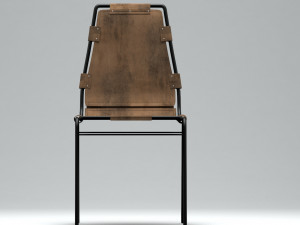 french vintage leather chair 3D Model