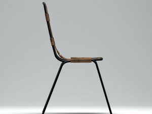 french vintage leather chair 3D Model