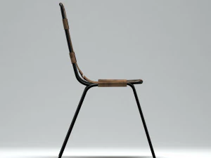 Французское винтажное кожаное кресло 3D Модель