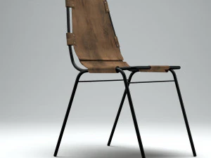 Французское винтажное кожаное кресло 3D Модель